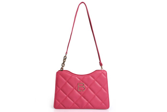 Lucky Bees 410 Bolso Bandolera Rosa Piel de Polivinilo Elegante y Sofisticado para Mujer